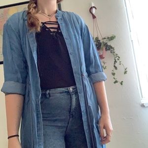Denim button down dress/duster